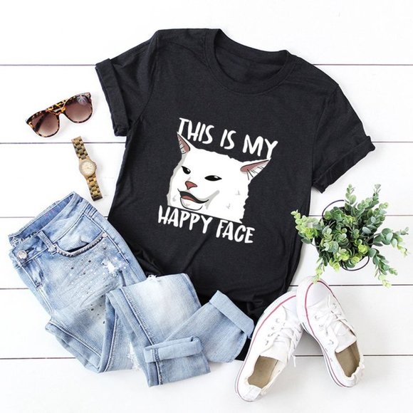 Tops - New My Happy Face T-Shirt Size 2XL Black